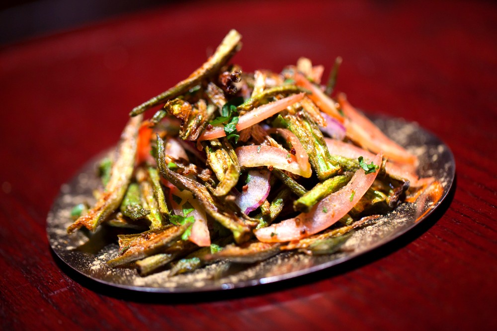 Crispy okra chips
