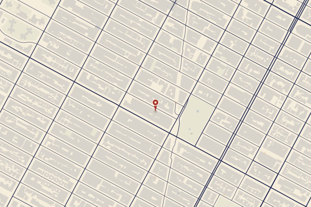 Map of the streets around Junoon, Madison Square Park